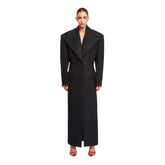 Black Wool Long Coat - Women's Coats | PLP | dAgency