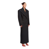 Black Wool Long Coat | PDP | dAgency