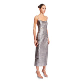 Silver Mirror Leather Midi Dress | PDP | dAgency
