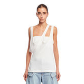 White Ribbed Jersey Top - the attico women | PLP | dAgency