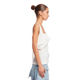 White Ribbed Jersey Top | PDP | dAgency