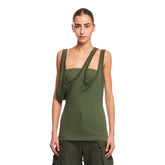 Green Ribbed Jersey Top - THE ATTICO | PLP | dAgency