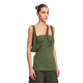 Green Ribbed Jersey Top | PDP | dAgency