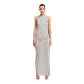 Gray Sheer Long dress - the attico women | PLP | dAgency