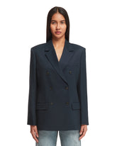 Blue Double-Breasted Blazer - THEORY | PLP | dAgency