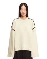 White Embroidered Knit Sweater - TOTEME-STUDIO | PLP | dAgency