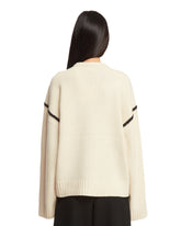 White Embroidered Knit Sweater | PDP | dAgency