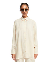 White Relaxed Pinstripe Shirt | PDP | dAgency