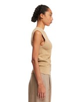 Beige Terry Knitted Top | PDP | dAgency