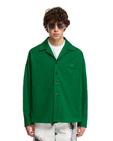 Green Logoed Overshirt - VALENTINO GARAVANI MEN | PLP | dAgency