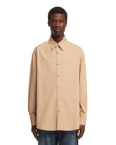 Beige Covered Buttons Shirt | PDP | dAgency