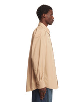 Beige Covered Buttons Shirt | PDP | dAgency