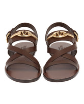Brown Logoed Sandals | PDP | dAgency