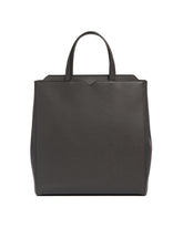 Brown Leather V-Tote | PDP | dAgency