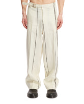 White Integrated Belt Pants - Women's Coats | PLP | dAgency